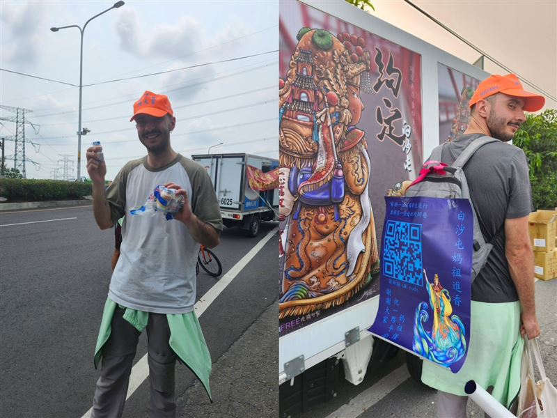 Tiwo說，身體真的很累，但很奇妙的是卻覺得很平靜。（圖／白沙屯媽祖全球徒步聯誼會）