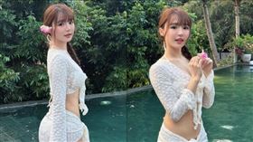 元元（吳婕安），近日在社群平台大方曬出泳池美照，清新又帶點性感的造型，再度掀起網友討論熱潮。（圖／翻攝自元元IG）