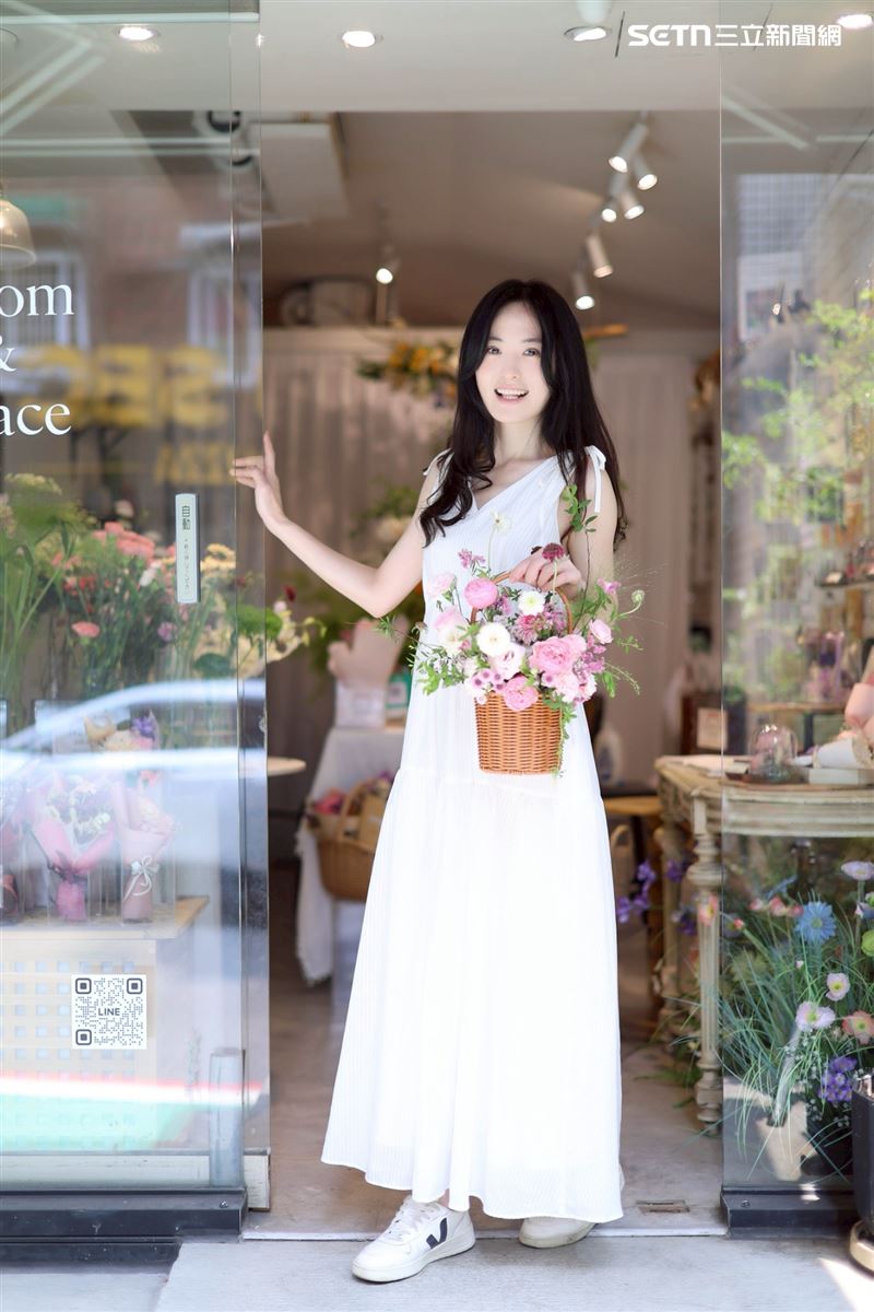 簡莉紋在花藝事業上表現亮眼。（圖／記者鄭孟晃攝影）