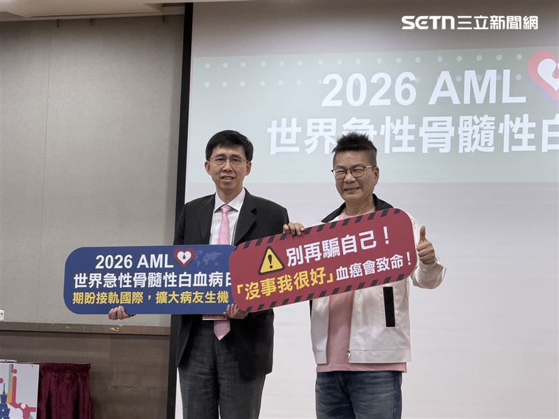 台大醫院血液腫瘤科醫師侯信安與藝人沈玉琳。（圖／記者蔣季容攝影）