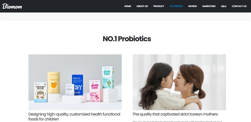 金政勳目前擔任嬰幼兒保健食品品牌Biomom的CEO，公司主打母嬰健康產品，曾以「媽媽的真心只是想給最健康的東西」作為品牌理念。（圖／翻攝自Biomom官網）