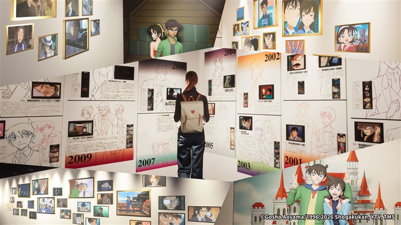 《名偵探柯南》TV動畫播放30週年紀念展-展區示意圖。（圖／曼迪提供）