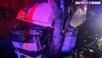 台9線嚴重事故！車鑲進樹…運將手腳骨折