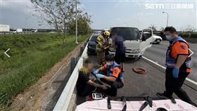 台南,車禍,男童,國道一號,連環,送醫（圖／翻攝畫面）