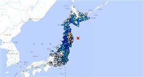 日本東北規模7.4強震！氣象廳急發海嘯警報。（圖／日本氣象廳）
