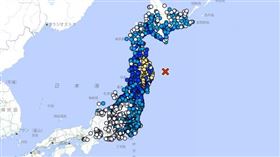 先前日本青森外海的7.4大地震，氣象廳將其規模上修至7.5。（圖／翻攝自日本氣象廳）