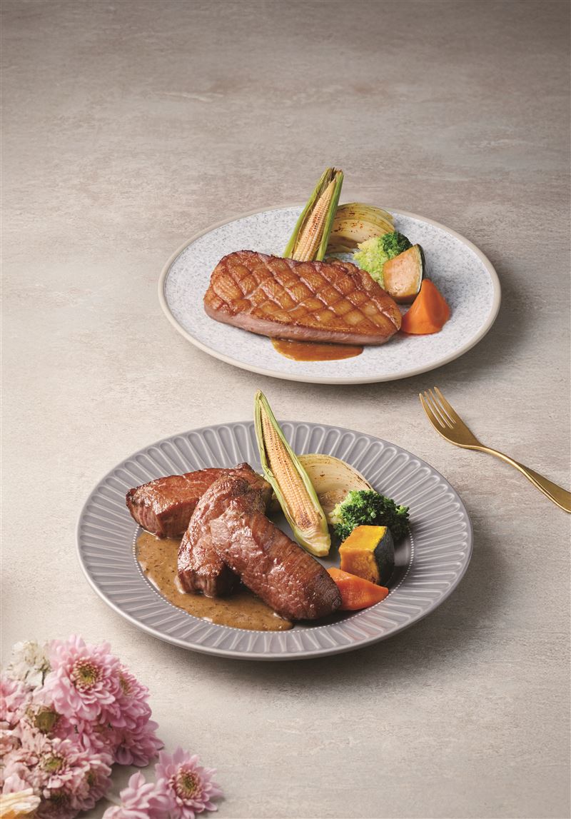 激量黑胡椒法蘭克牛排(圖下)。（圖／品牌業者提供）