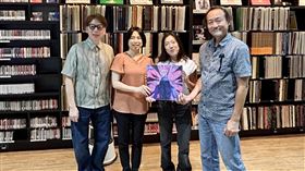 洪敬堯、臺南市立圖書館館長楊馥菱、李竺芯、鍾興民。（圖／臺南市立圖書館提供）