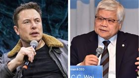 台積電董事長魏哲家強調晶圓代工沒有捷徑，釣出馬斯克回應。（合成圖／台積電提供、馬斯克IG）