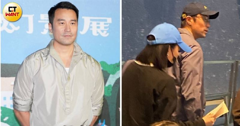 張孝全與老婆低調快速入座。（圖／CTWANT）