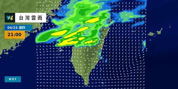 林孝儒強調，鋒面通過期間，降雨機率提高，易有較強對流發展，帶來瞬間較大雨勢、雷擊及強陣風等現象。（圖／翻攝自天氣風險 WeatherRisk 臉書）