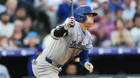 大谷翔平連續52場上壘。（圖／美聯社／達志影像）
