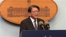 總統府秘書長潘孟安說明賴總統暫緩出訪史瓦帝尼（圖／記者劉秀敏攝影）