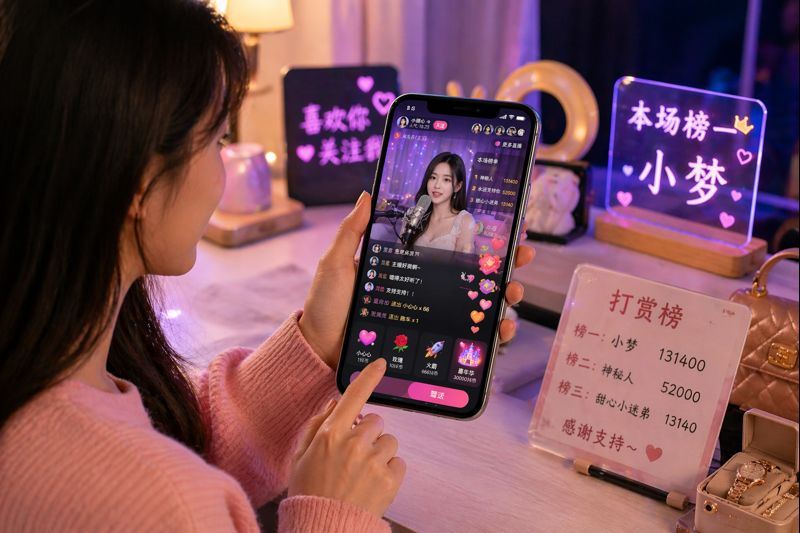 近日，一起19歲女孩挪用7800萬元打賞的事件，引發全網震驚！（示意圖／AI生成）