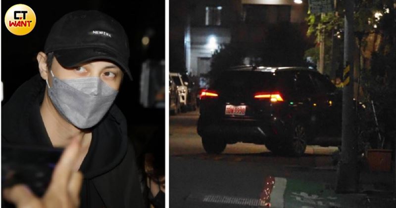 涉及逃兵案的王子，交保後搭車又回到先前「免費住」的昆凌豪宅。（圖／CTWANT）