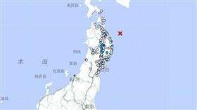 22日09時01分（台灣時間08時01分），青森縣東方外海發生芮氏規模5.1地震。（圖／翻攝自日本氣象廳）