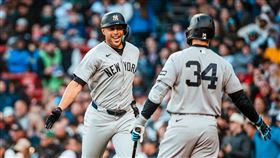 史坦頓（Giancarlo Stanton）單場雙安3分打點。（圖／翻攝自洋基推特）