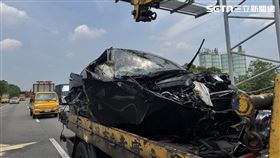 國道,國4,車禍,變換車道,翻車,神岡,台中（圖／翻攝畫面）