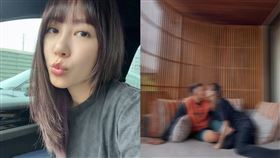 嚴立婷親吻球星老公。（圖／翻攝自臉書）