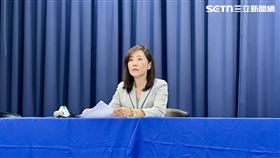 文傳會主委尹乃菁中常會後受訪。（圖／記者詹宜庭攝影）