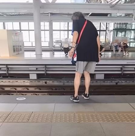 台中車站發生跳軌案件，一名老婦人為了撿百鈔跳下軌道。（圖／yh.sky_0326授權提供）