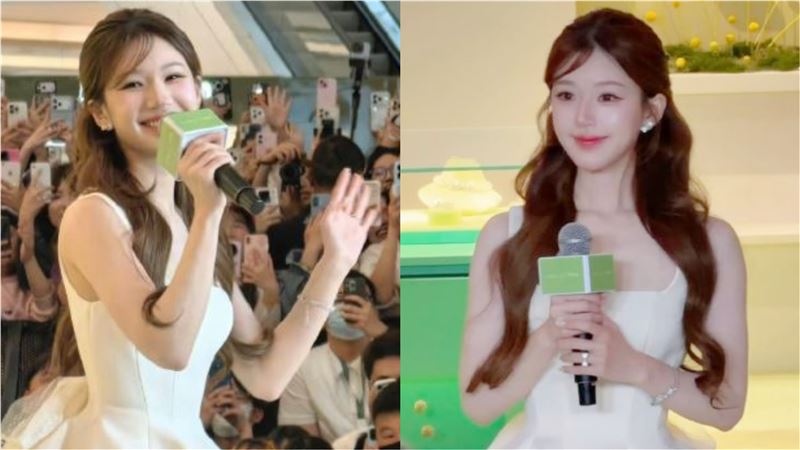 趙露思身著白色蕾絲蛋糕裙驚豔亮相，被粉絲封為「白月光公主」。即便活動辦在平日，商場依然被擠得水洩不通。（圖／翻攝自微博）
