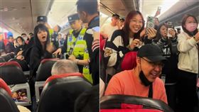 中國女子今搭乘亞航時情緒失控，與鄰座乘客爆衝突。（翻攝自threads）