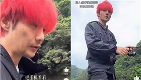 李榮浩前往深山釣魚，還開直播跟網友互動。（圖／翻攝自微博）