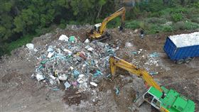 9萬噸營建廢棄物，偷倒國有地，含戴奧辛，回復須10億元，獵地集團，非法廢棄物(圖／台中地檢署提供)