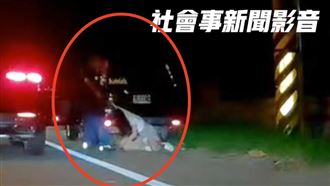 賓士男路邊施暴　妻合十求饒：別再打我了