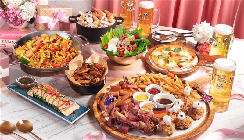 金色三麥母親節套餐集結多道人氣分享料理，以豐盛澎湃的一桌好菜，陪伴家人與媽媽共度溫馨歡聚時光。（圖／飯店旅宿業者提供）