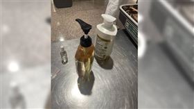 刑事局與馬來西亞皇家肅毒局聯手破獲台籍境外製毒廠，該集團以洗髮精當掩護，內裝依托咪酯菸油企圖蒙混過關。（圖／翻攝畫面）