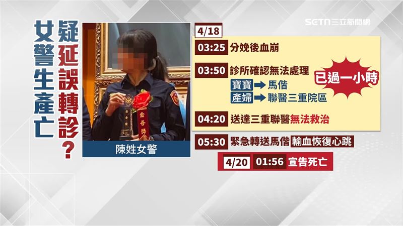 女警產後血崩是否有轉診延誤，家屬盼警方能還原真相