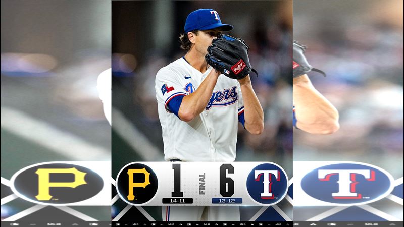 狄格隆（Jacob deGrom）先發5.2局飆10K。（圖／翻攝自MLB推特）