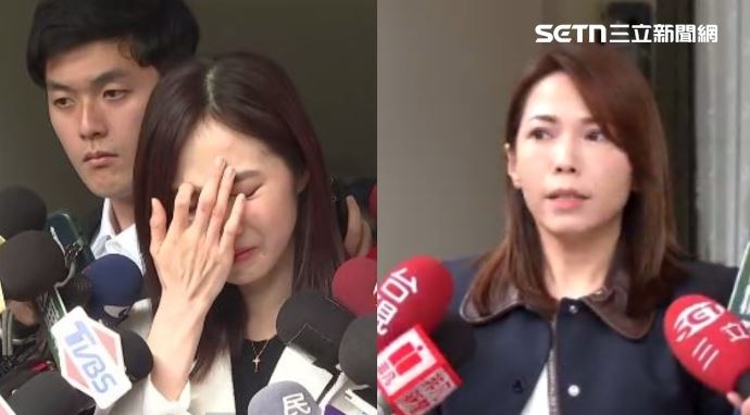 楊寶楨（左）2024年曾爆哭回應請辭。對於楊寶楨開嗆粉專有人在控制，陳智菡（右）回應要虛心別無的放矢（組合圖／翻攝畫面）