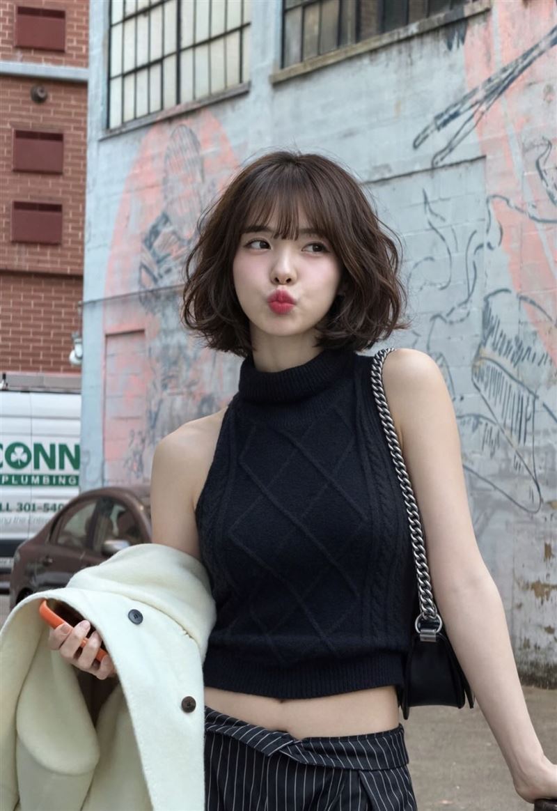 李多慧利用AI生成短髮美照。（圖／翻攝自Threads）