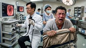 黑道大哥照大腸鏡（圖／AI生成圖） 