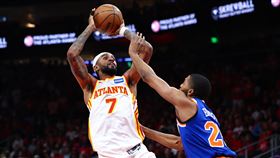 老鷹隊後衛亞歷山大-沃克（Nickeil Alexander-Walker）獲選為2025-26 賽季年度最佳進步獎。（圖／美聯社／達志影像）