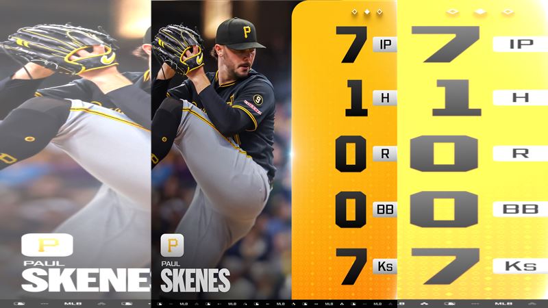 斯金斯（Paul Skenes）的「完全比賽」在7局下2出局破功。（圖／翻攝自MLB推特）