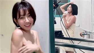 米可白放空泡湯忘房卡鑰匙險「裸體卡關」