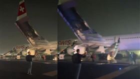 瑞航在印度德里機場起飛時「引擎噴火」急停跑道，乘客跳滑梯逃生釀6傷。（圖／翻攝自X平台 @GujaratVandan）