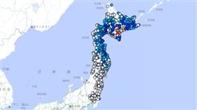 北海道今晨發生6.1強震。（圖／翻攝自日本氣象廳）