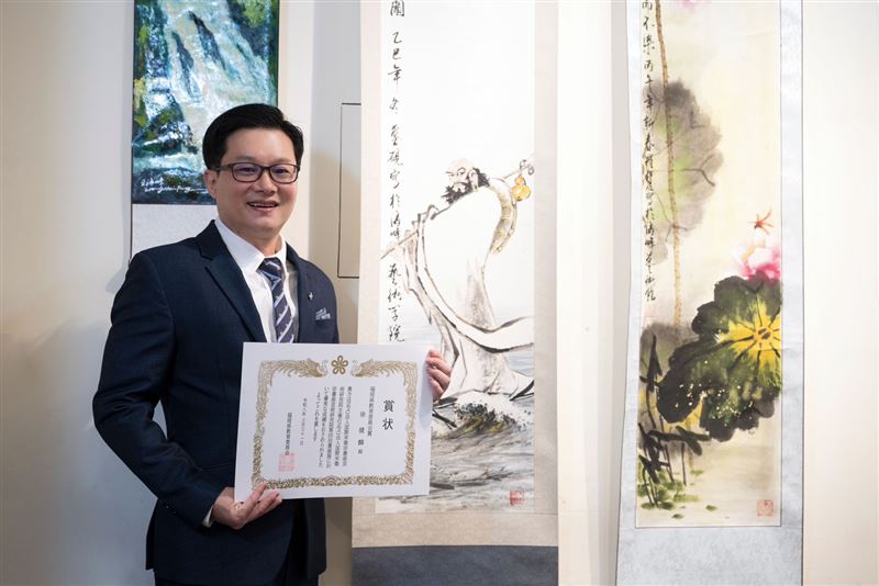 中華美術家協會舉辦「第四回書畫展」，於日本Fukuoka Prefectural Museum of Art圓滿落幕。（圖／中華美術家協會提供）