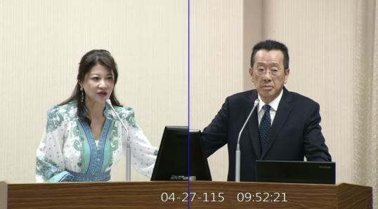 林楚茵質詢時怒轟，退役軍官舔共就去讓共產黨養（圖／翻攝畫面）