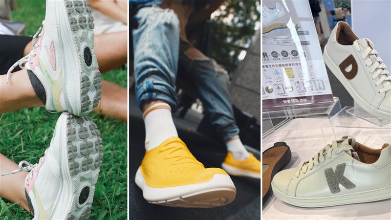 台灣品牌USTINI我挺你健康鞋、母子鱷魚、DK呼吸空氣鞋（由左至右）獲使用者好評。（圖／翻攝自各品牌臉書）