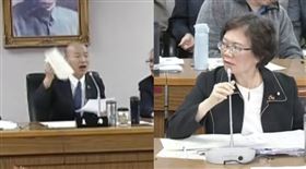 朝野協商在討論第五條，但劉書彬發問第一條的共識，遭韓國瑜打斷要她看附件就有答案（組合圖／翻攝畫面）