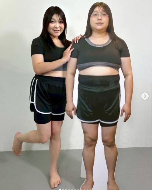 Ringo醬展示的「罐頭減肥法」與「迴轉壽司減肥法」等獨特企劃，加上她克己努力的成果，令粉絲感到格外驚訝。（圖／翻攝自Ringo醬 IG）