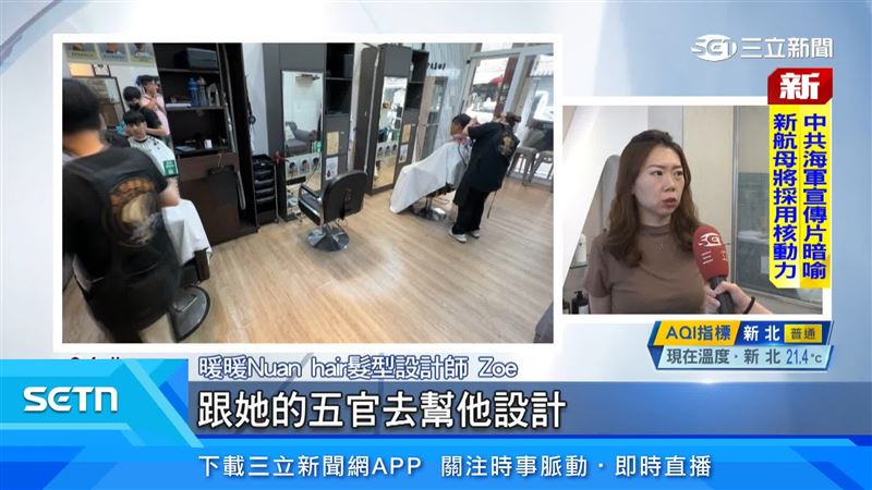 髮型設計師Zoe表示AI會針對臉型五官做設計，包含他的眼距離，還有鼻子的長度、挺度去做他的比例 