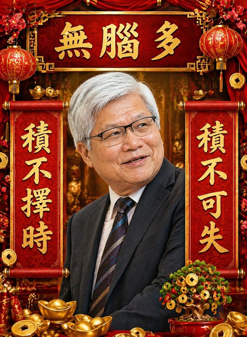 台股直逼4萬點，PTT散戶秀出獲利50多萬、將近一年底薪的庫存單，引發「該不該下車」的熱議。網友對此展開兩極辯論：一派搬出以上聯對下聯，再加上橫批的「魏哲家神諭」迷因，喊話堅定持有長期投資，另一派建議居高思危落袋為安，反映了高點下的市場集體焦慮。（AI製圖）