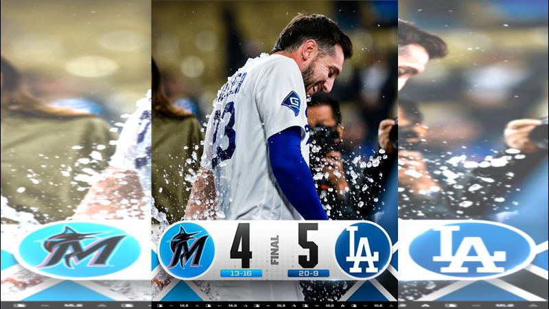 道奇5：4再見馬林魚。（圖／翻攝自MLB X）